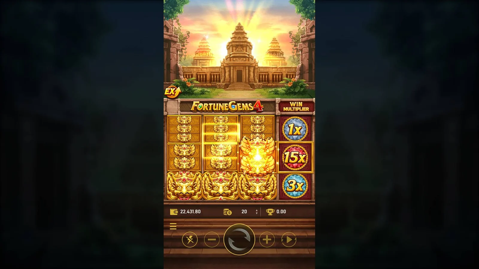 RSG迦羅寶石4官方畫面:符號切割與右側WIN MULTIPLIER